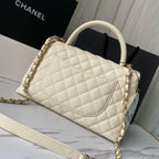 Chanel Trendy CC Flap Bag White Quilted with Top Handle