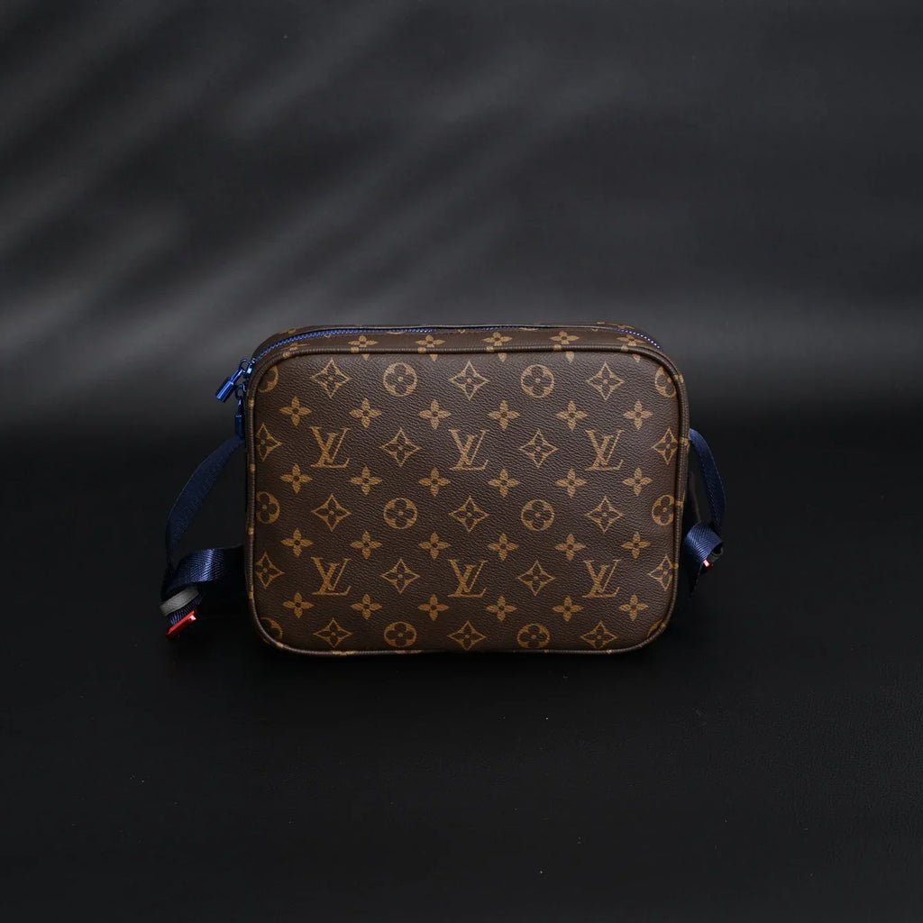 Louis Vuitton Trio Messenger Bag Monogram Canvas Blue Strap Crossbody Pouch