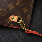 Louis Vuitton Neverfull MM Tote Bag Monogram Canvas Red Interior Shoulder