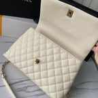 Chanel Trendy CC Flap Bag White Quilted with Top Handle