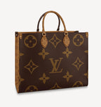 Louis Vuitton Onthego GM Tote Bag Monogram Giant Reverse Canvas Shoulder